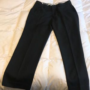 Men’s dress pants-navy with small stripe detail.